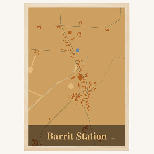 Barrit Station plakat – Firkantet 2026 – Lys pastel brun