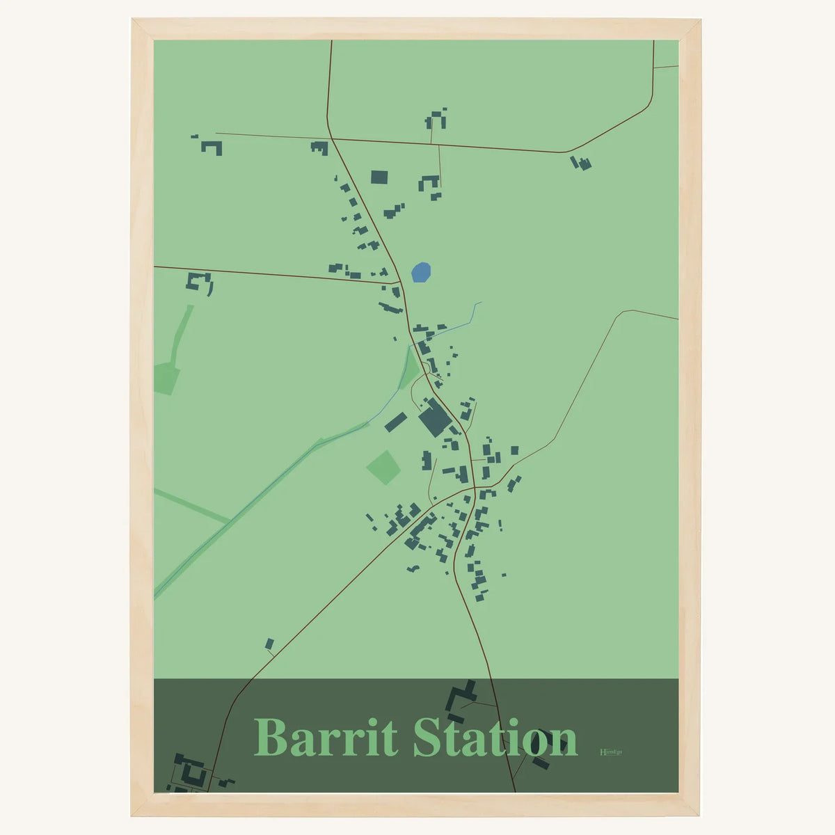 Barrit Station plakat – Firkantet 2026 – Lys pastel grøn
