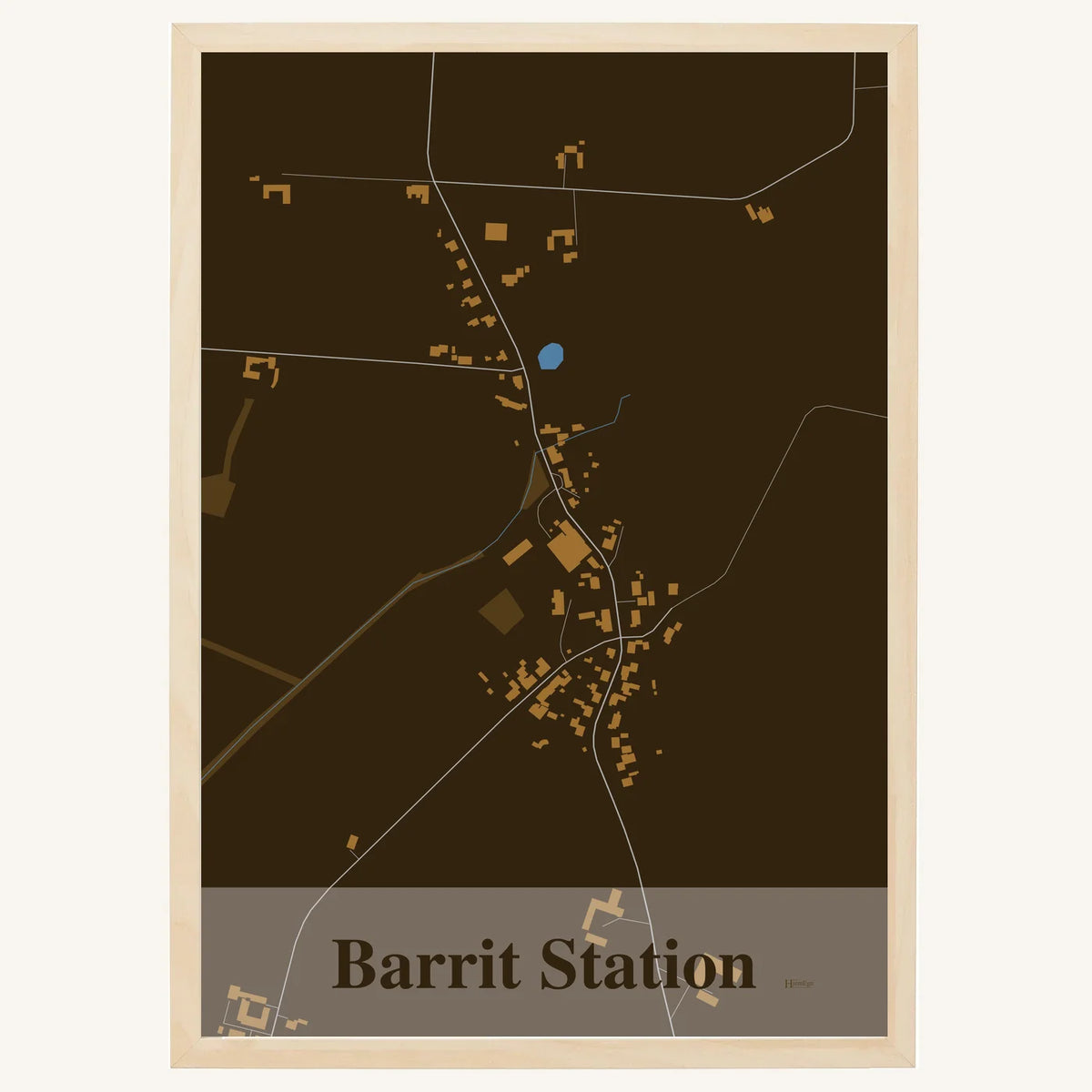 Barrit Station plakat – Firkantet 2026 – Mørk brun