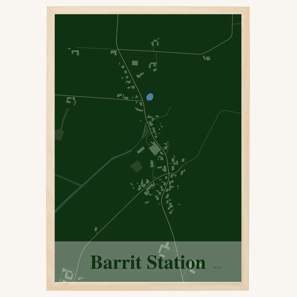 Barrit Station plakat – Firkantet 2026 – Mørk grøn