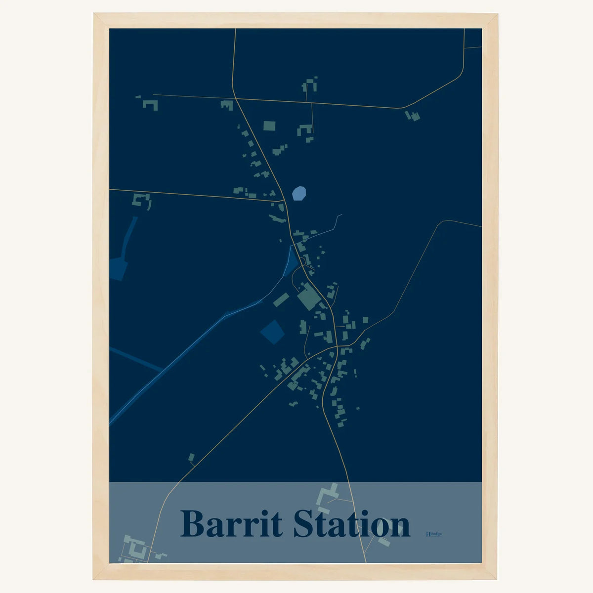 Barrit Station plakat – Firkantet 2026 – Mørk blå