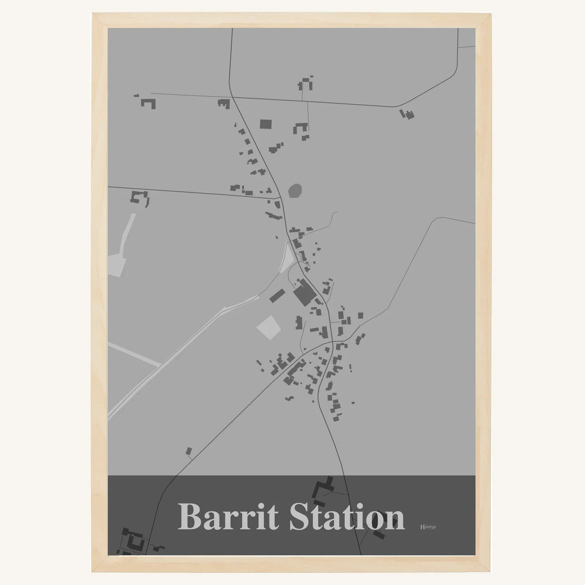 Barrit Station plakat – Firkantet 2026 – Lys pastel grå