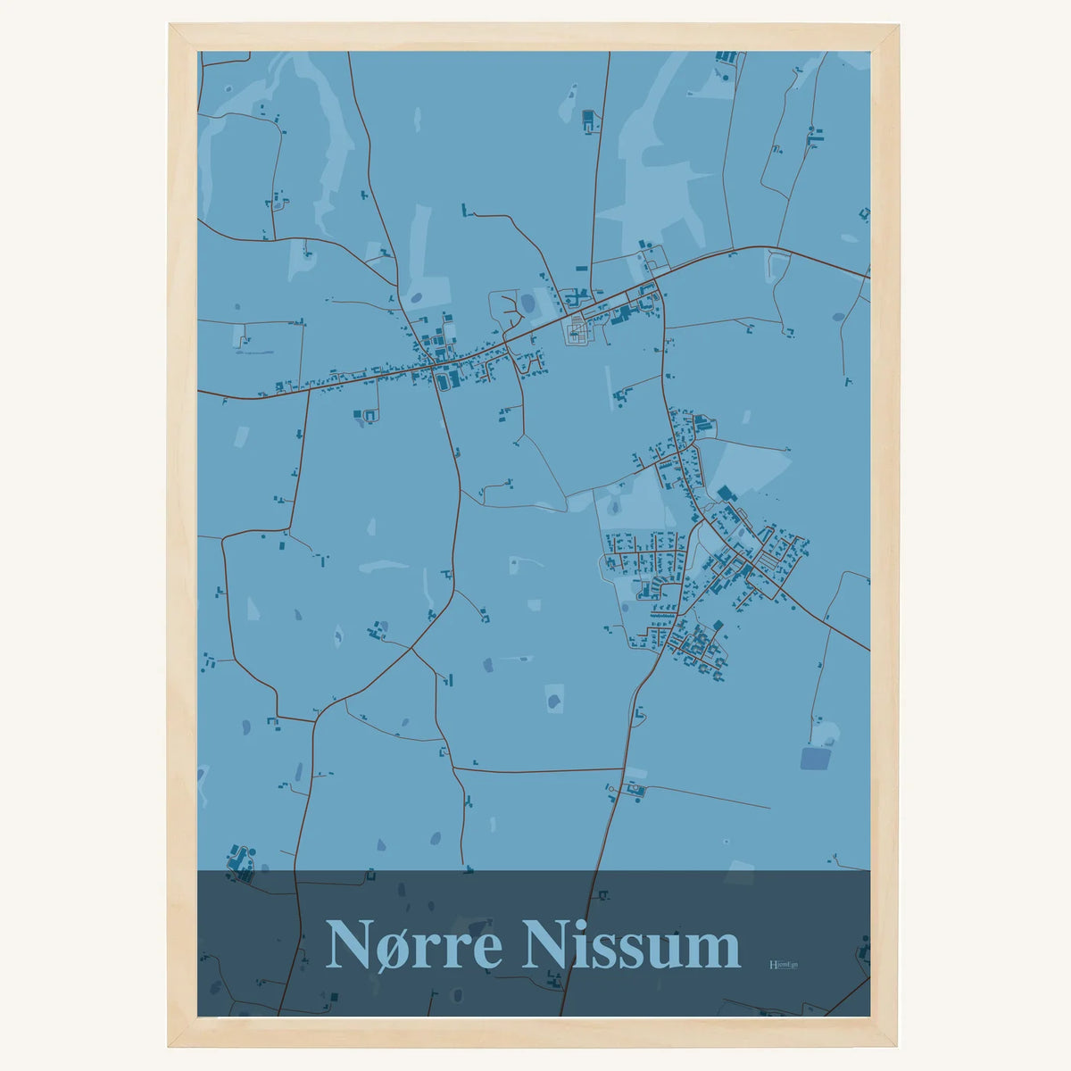 Nørre Nissum plakat – Firkantet 2026 – Lys pastel blå