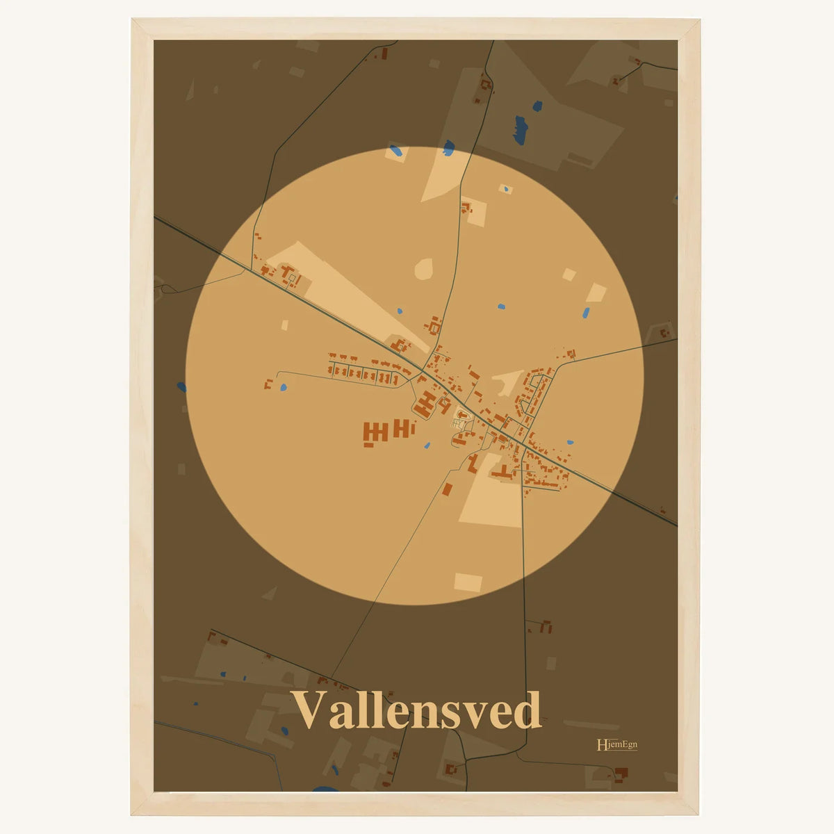 Vallensved plakat – Centrum 2026 – Lys pastel brun