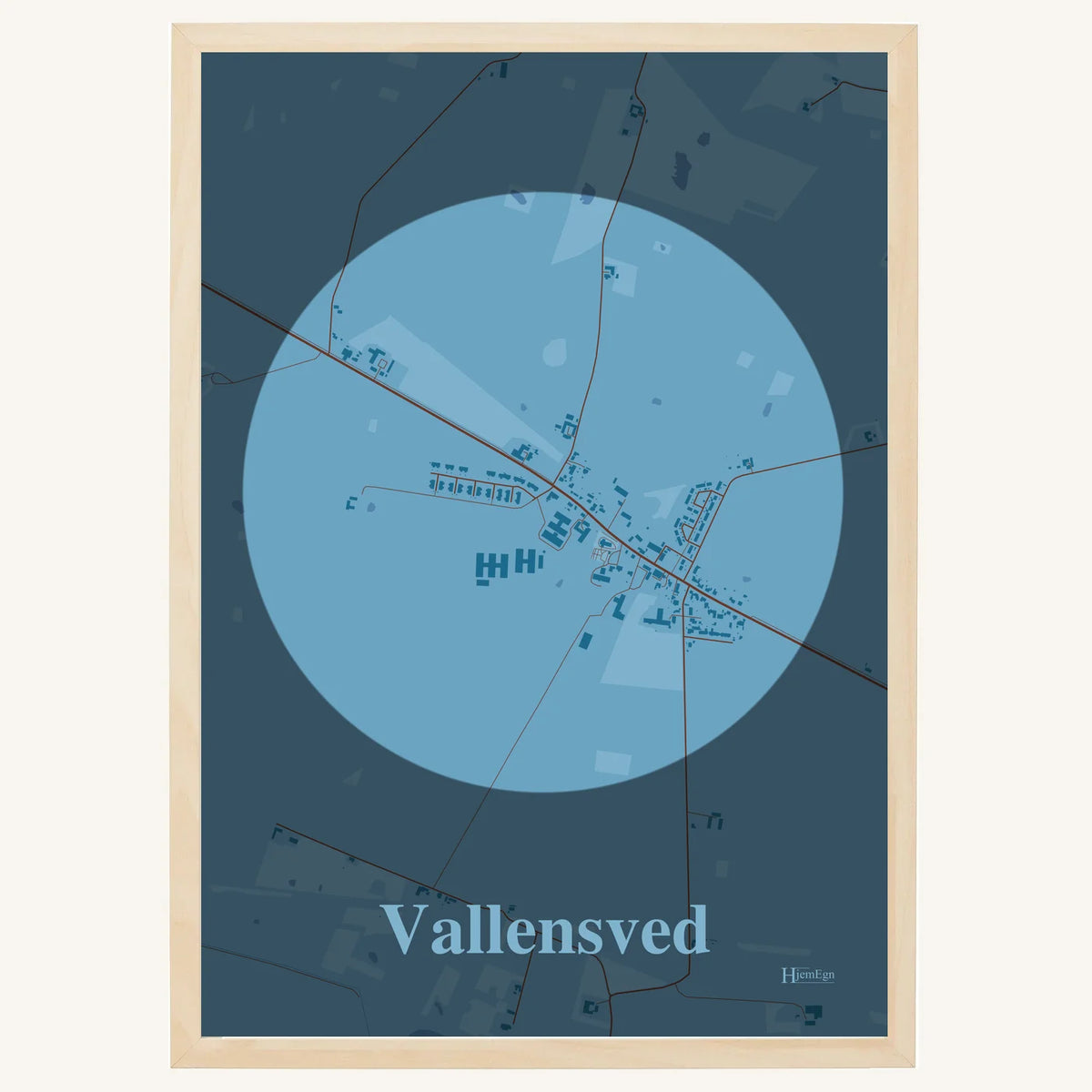 Vallensved plakat – Centrum 2026 – Lys pastel blå
