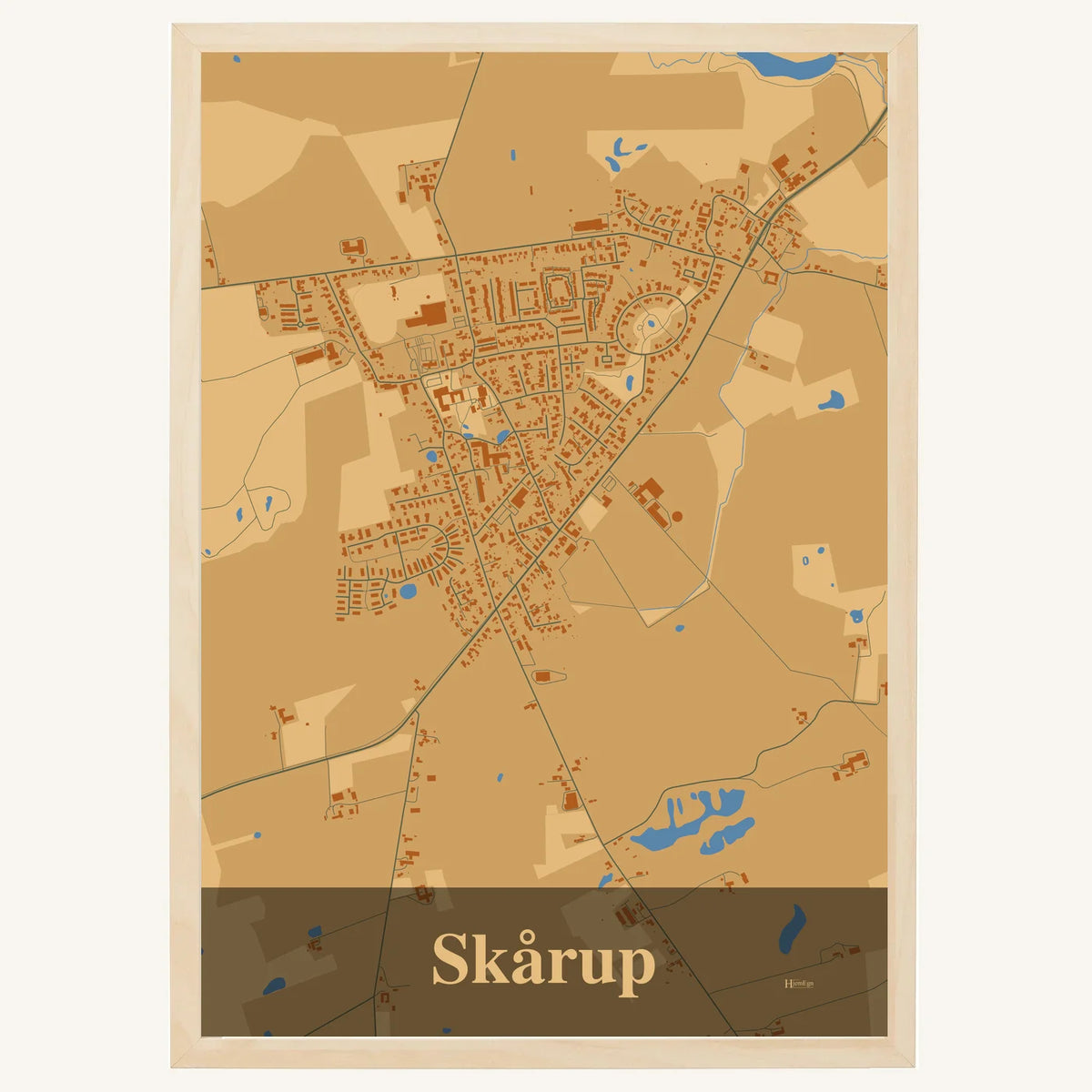 Skårup plakat – Firkantet 2026 – Lys pastel brun