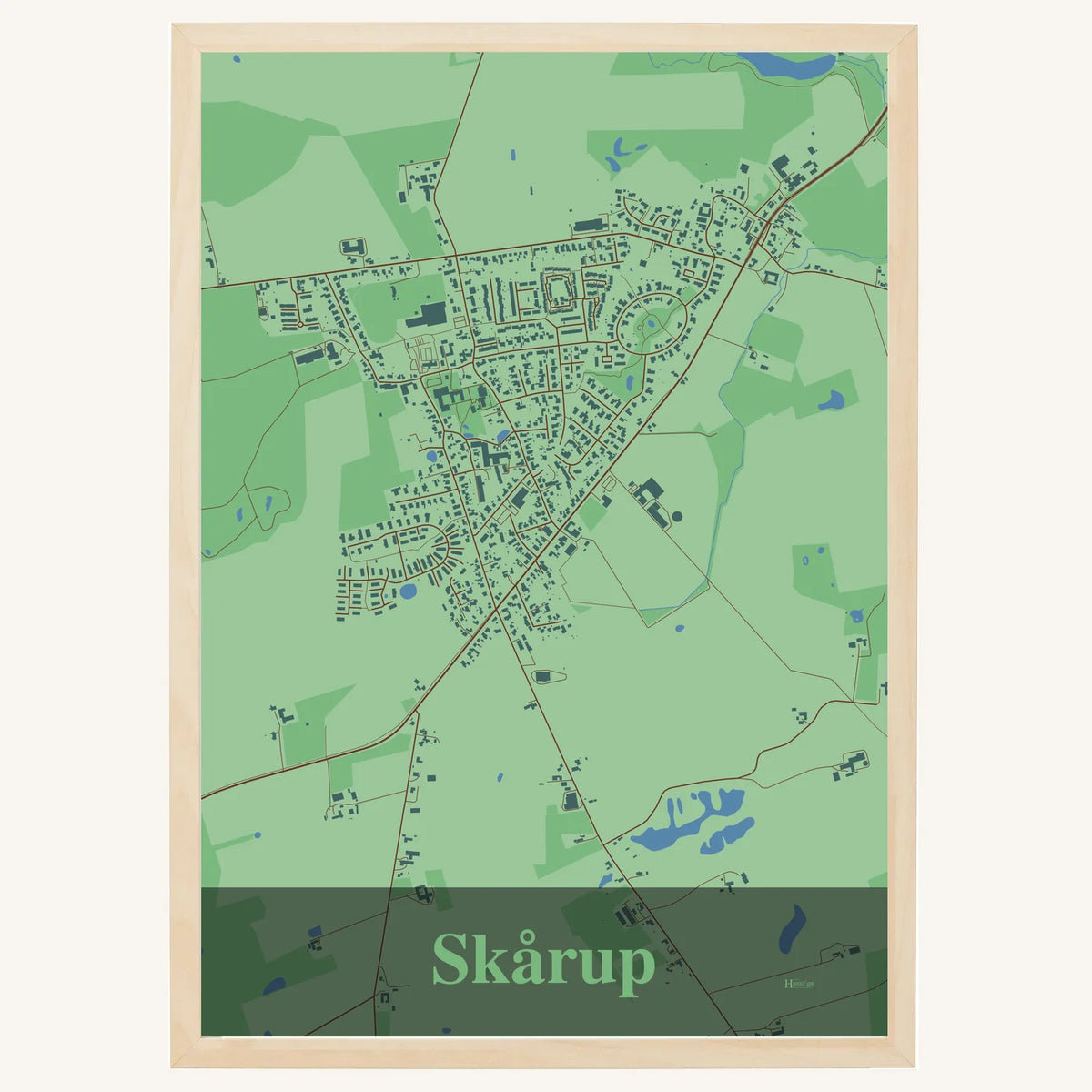 Skårup plakat – Firkantet 2026 – Lys pastel grøn