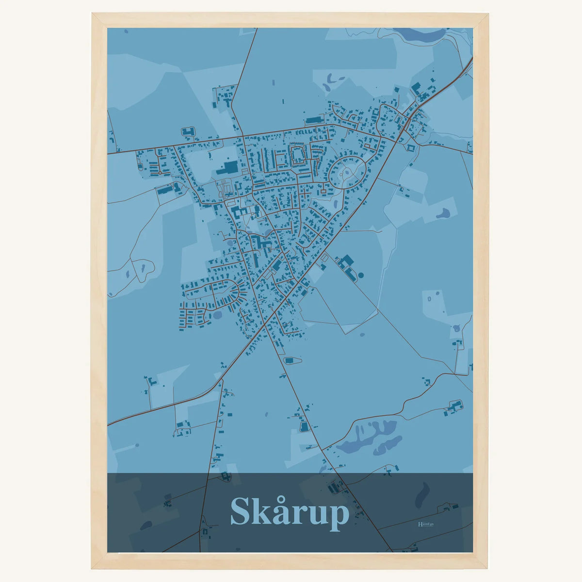 Skårup plakat – Firkantet 2026 – Lys pastel blå
