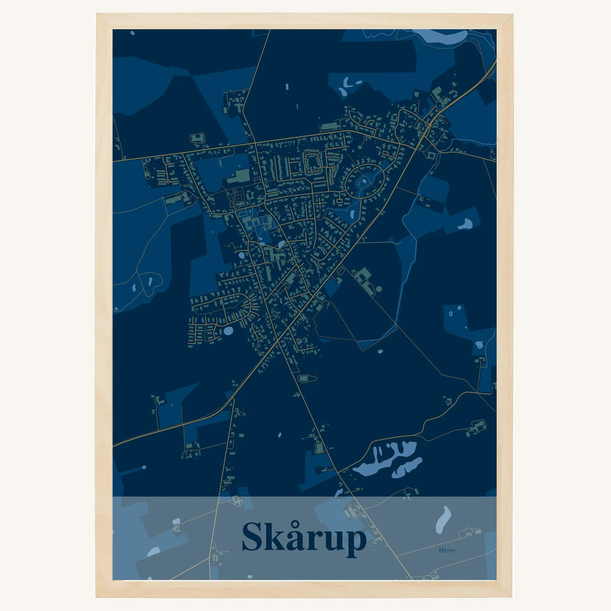 Skårup plakat – Firkantet 2026 – Mørk blå