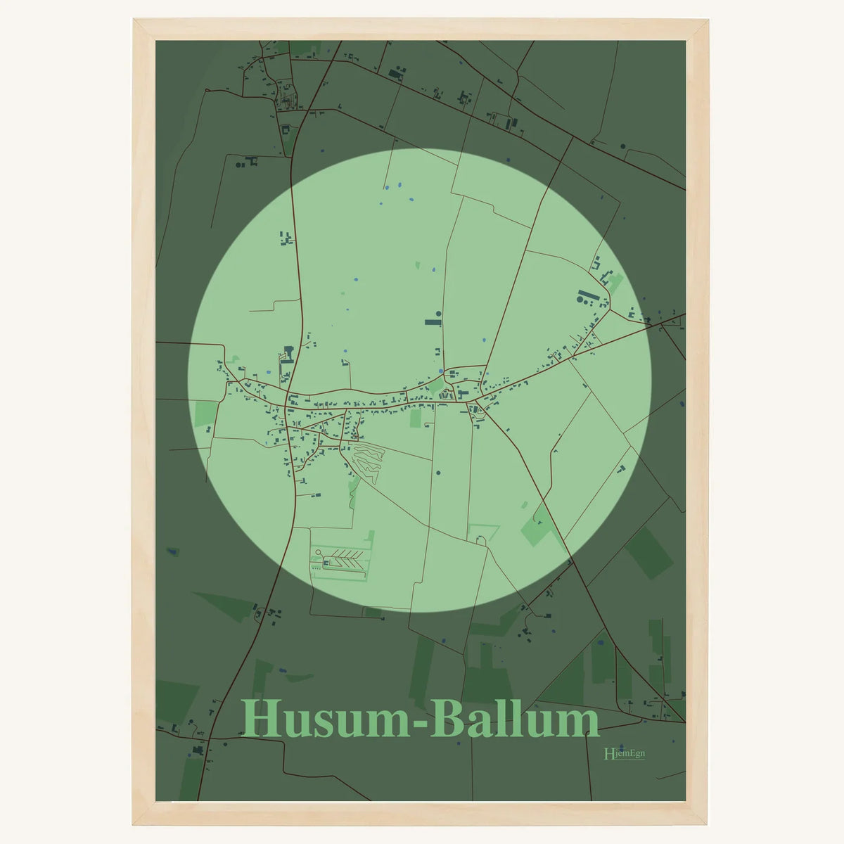 Husum-Ballum plakat – Centrum 2026 – Lys pastel grøn