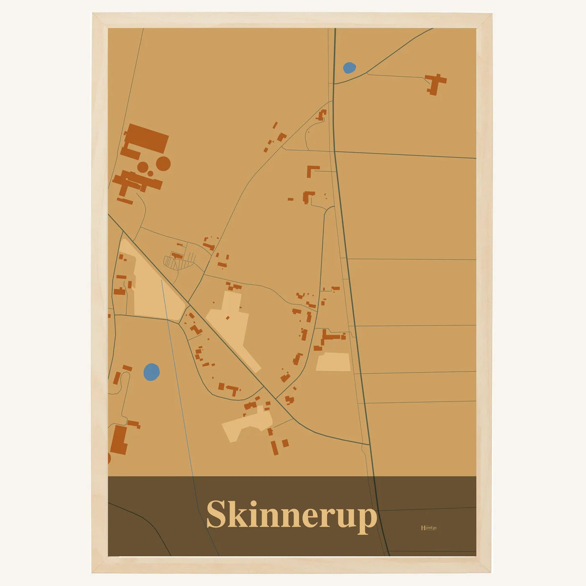 Skinnerup plakat – Firkantet 2026 – Lys pastel brun