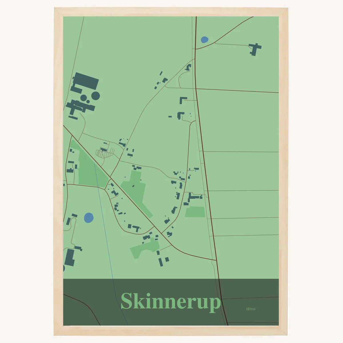 Skinnerup plakat – Firkantet 2026 – Lys pastel grøn