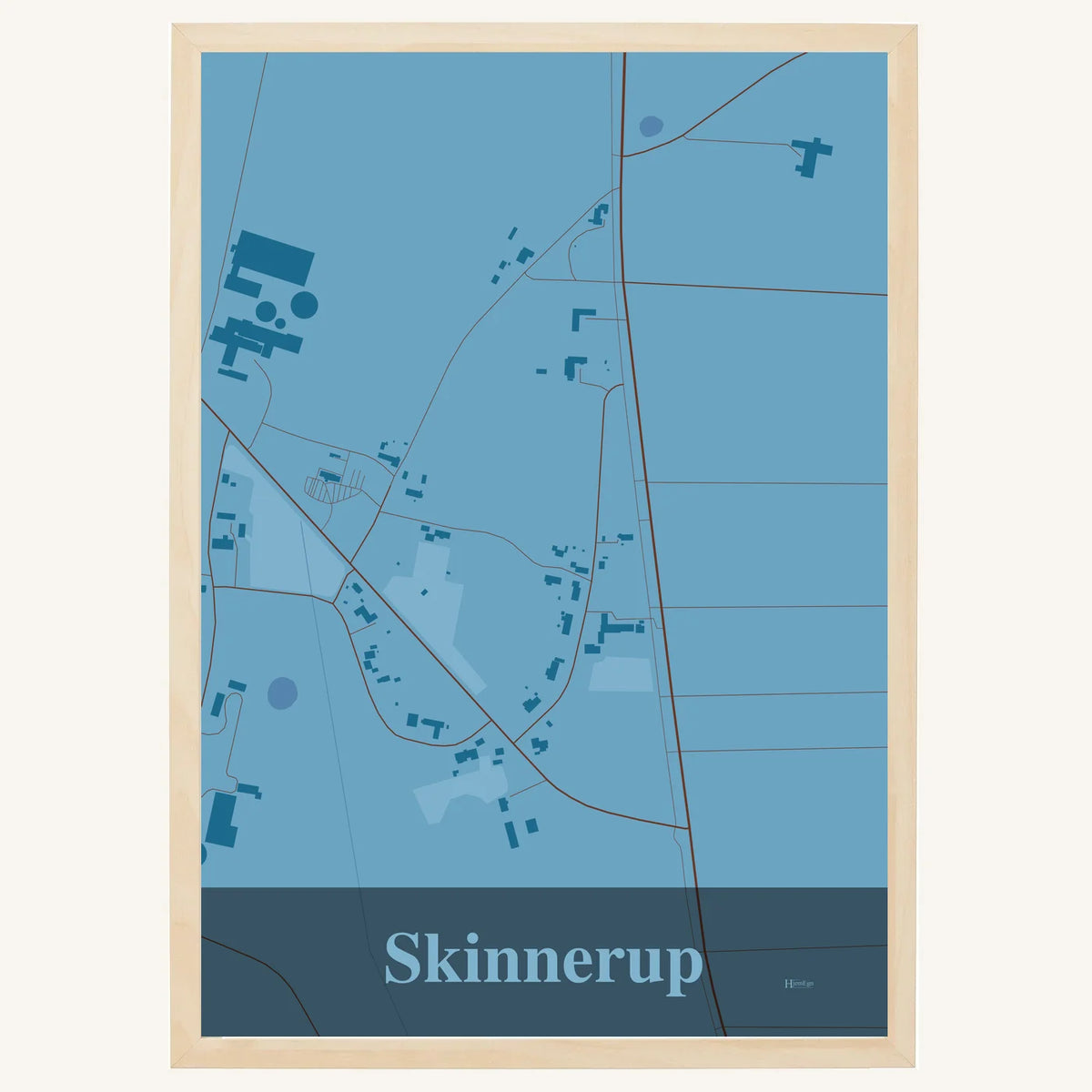 Skinnerup plakat – Firkantet 2026 – Lys pastel blå