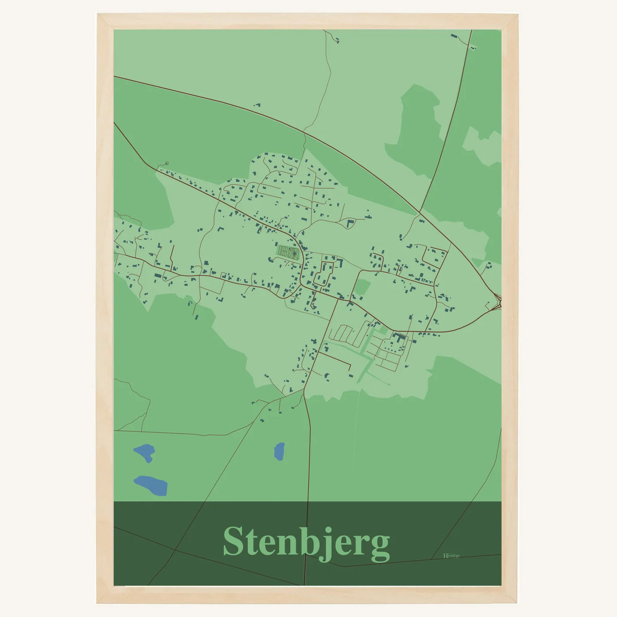 Stenbjerg plakat – Firkantet 2026 – Lys pastel grøn