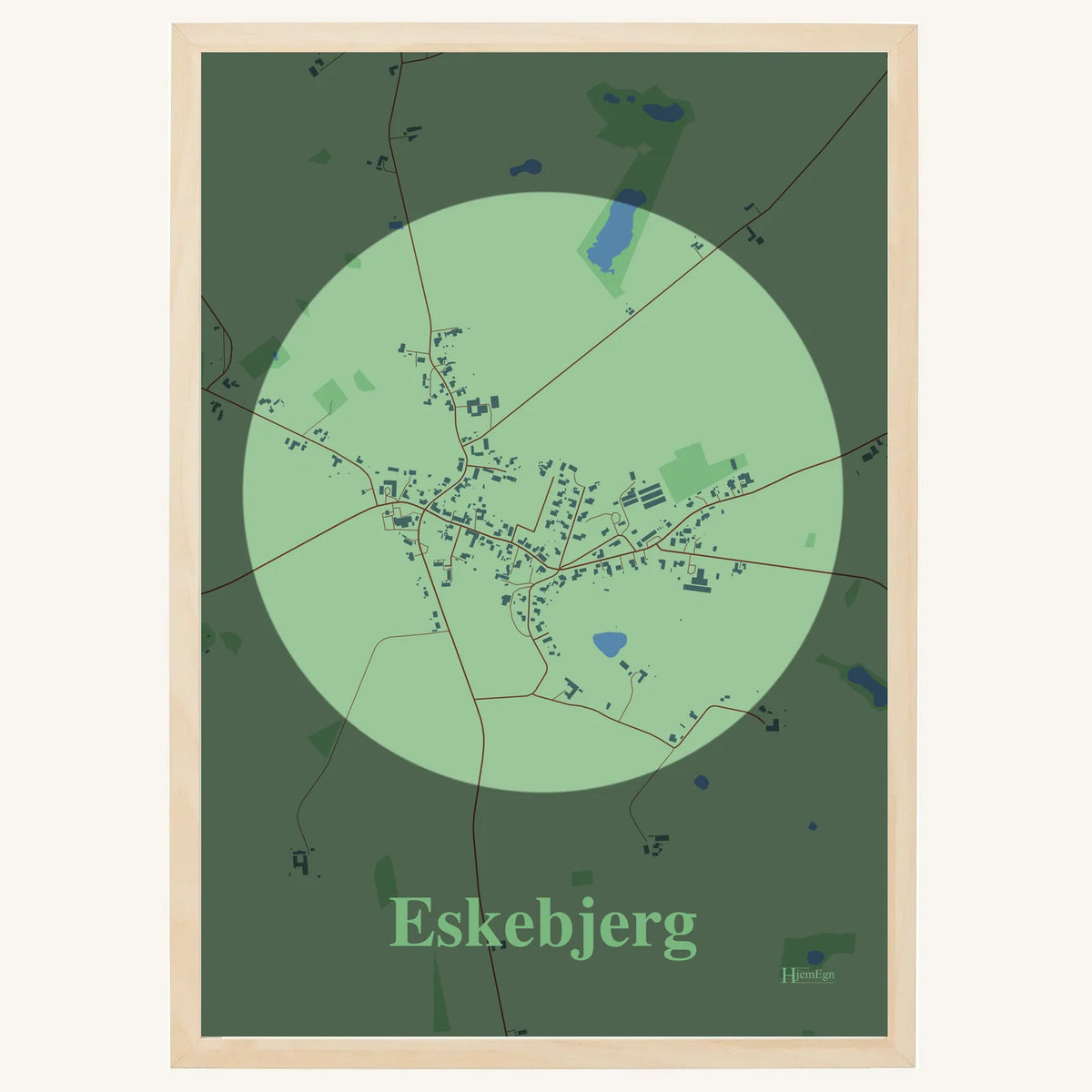 Eskebjerg plakat – Centrum 2026 – Lys pastel grøn