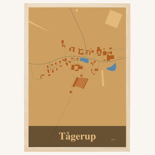 Tågerup plakat – Firkantet 2026 – Lys pastel brun