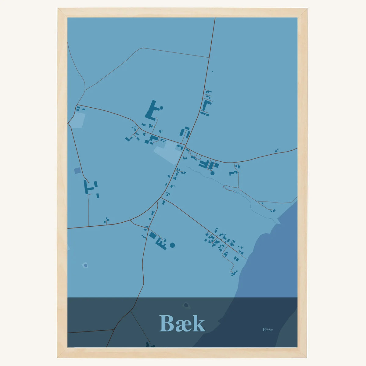 Bæk plakat – Firkantet 2026 – Lys pastel blå