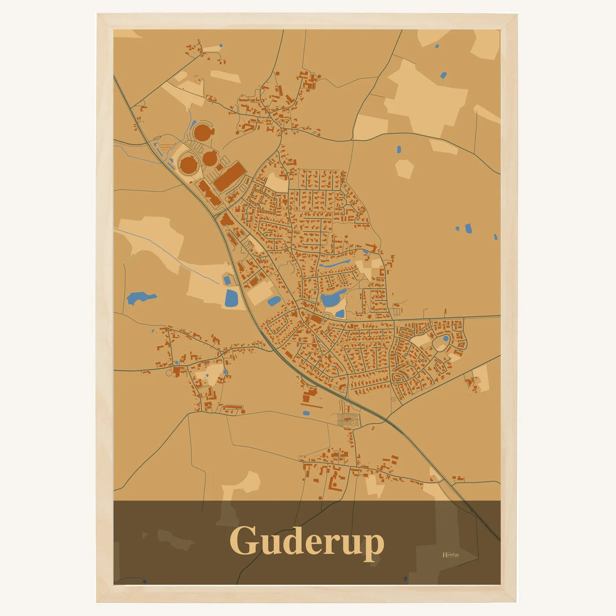 Guderup plakat – Firkantet 2026 – Lys pastel brun