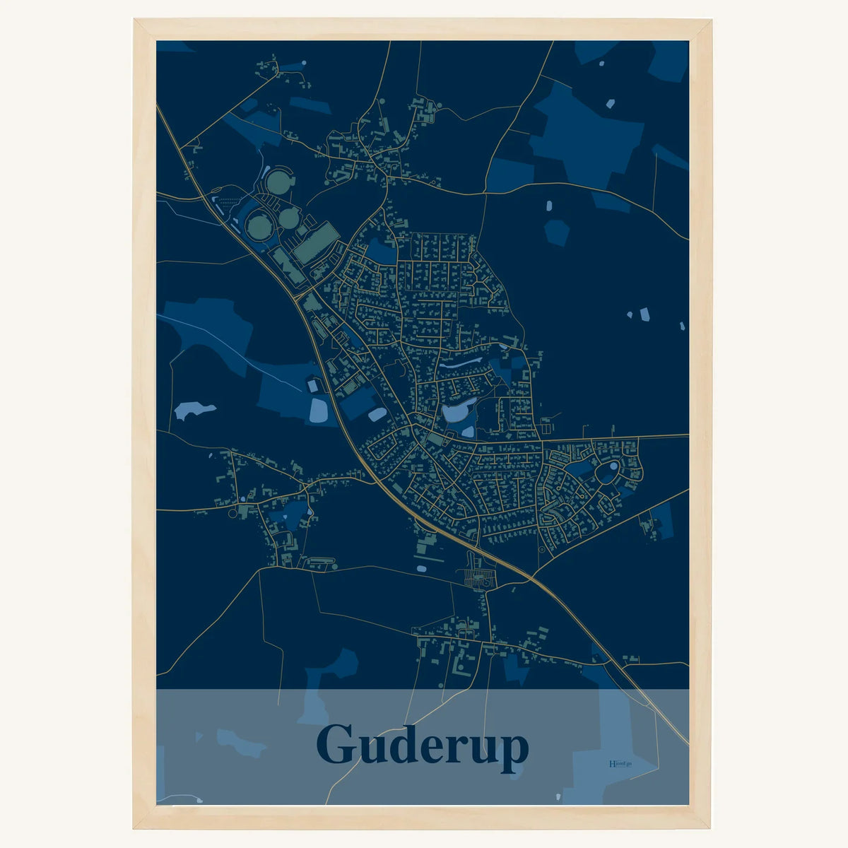 Guderup plakat – Firkantet 2026 – Mørk blå
