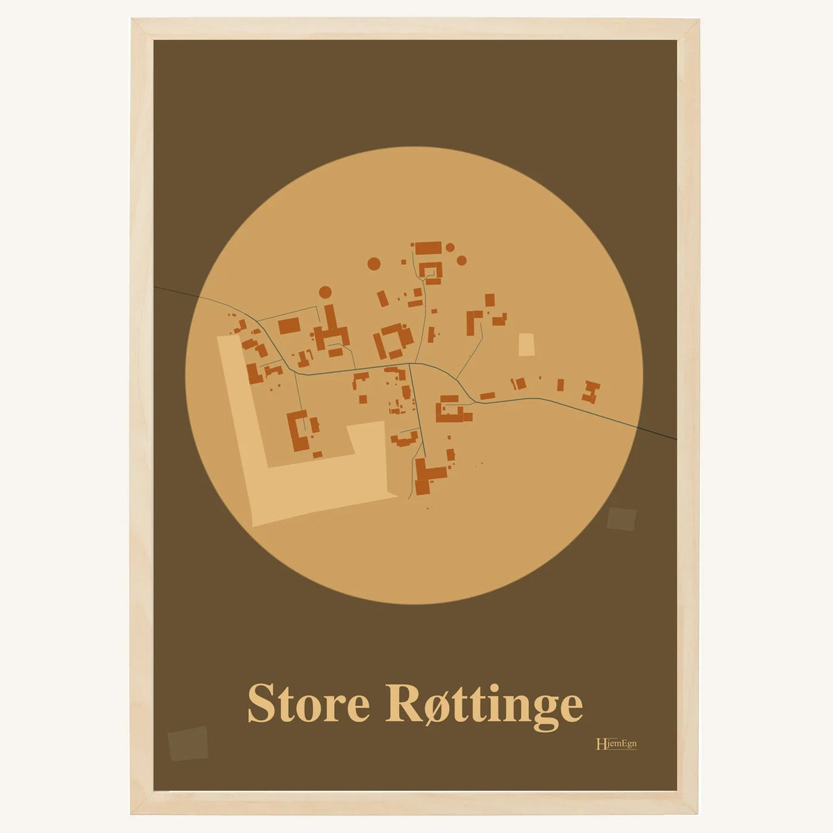 Store Røttinge plakat – Centrum 2026 – Lys pastel brun