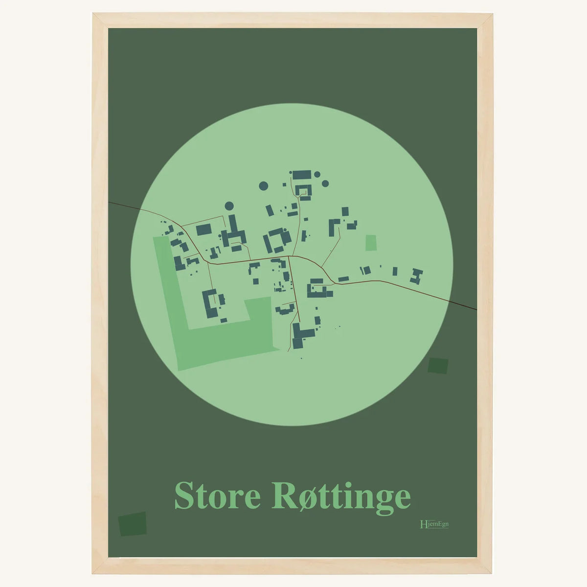 Store Røttinge plakat – Centrum 2026 – Lys pastel grøn