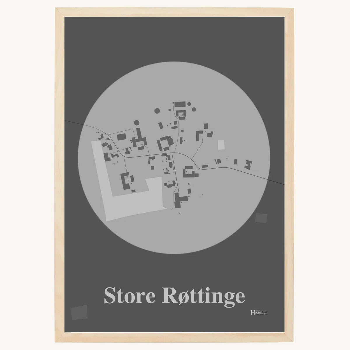 Store Røttinge plakat – Centrum 2026 – Lys pastel grå