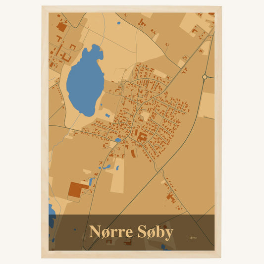Nørre Søby Plakat – Lys pastel brun