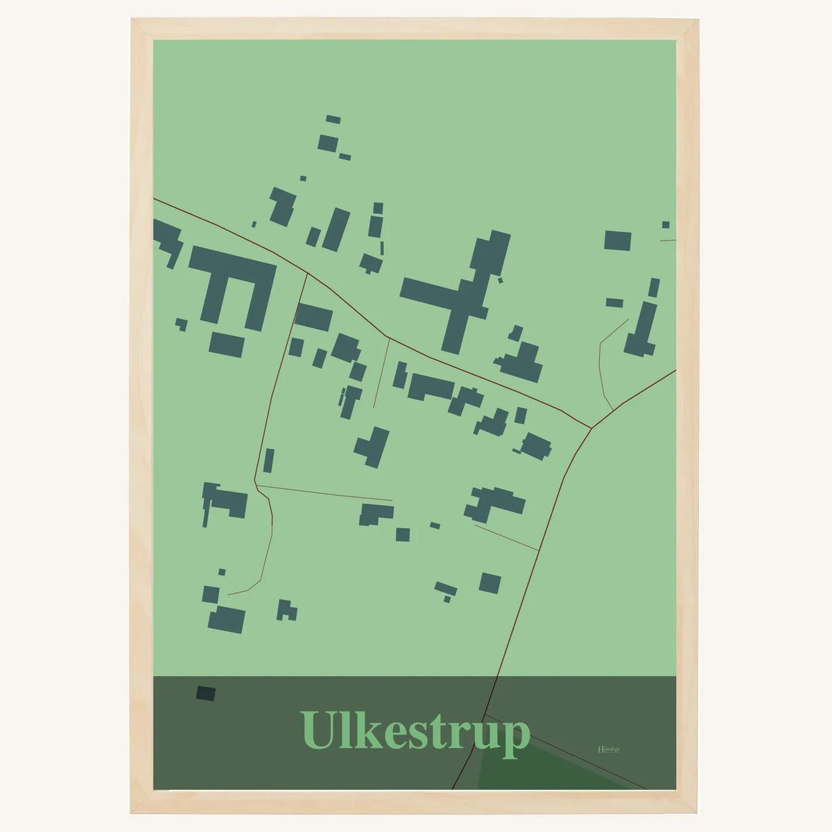 Ulkestrup plakat – Firkantet 2026 – Lys pastel grøn