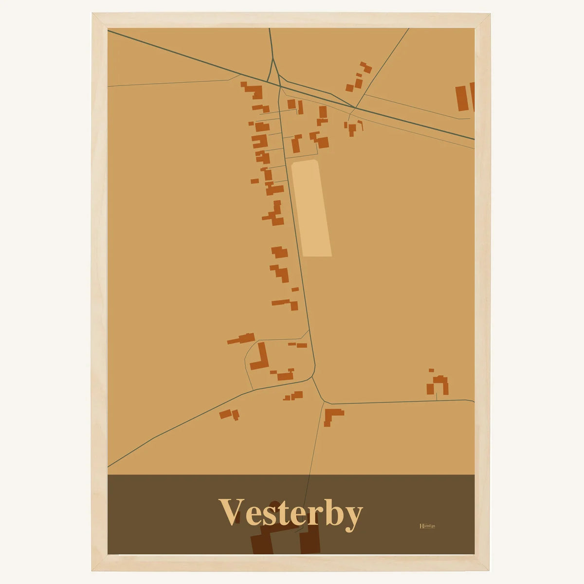 Vesterby plakat – Firkantet 2026 – Lys pastel brun