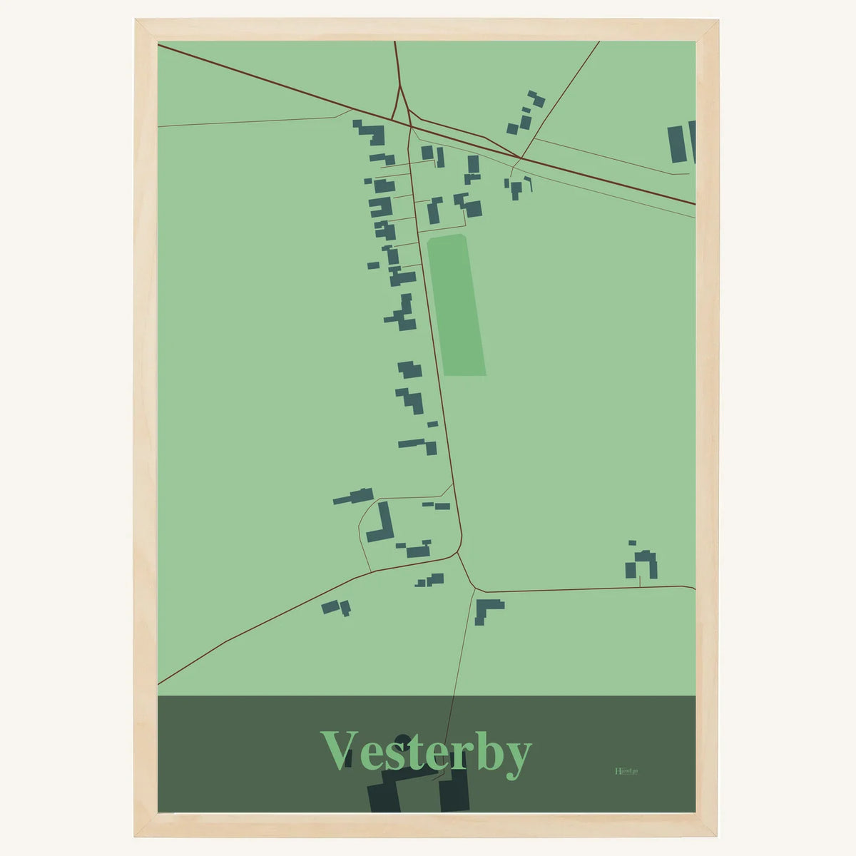 Vesterby plakat – Firkantet 2026 – Lys pastel grøn