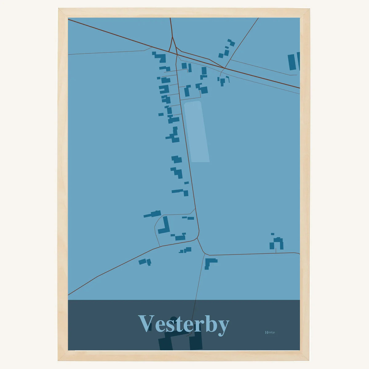 Vesterby plakat – Firkantet 2026 – Lys pastel blå