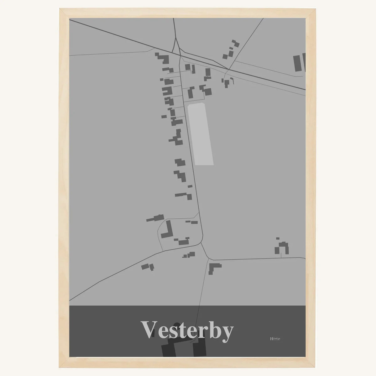 Vesterby plakat – Firkantet 2026 – Lys pastel grå