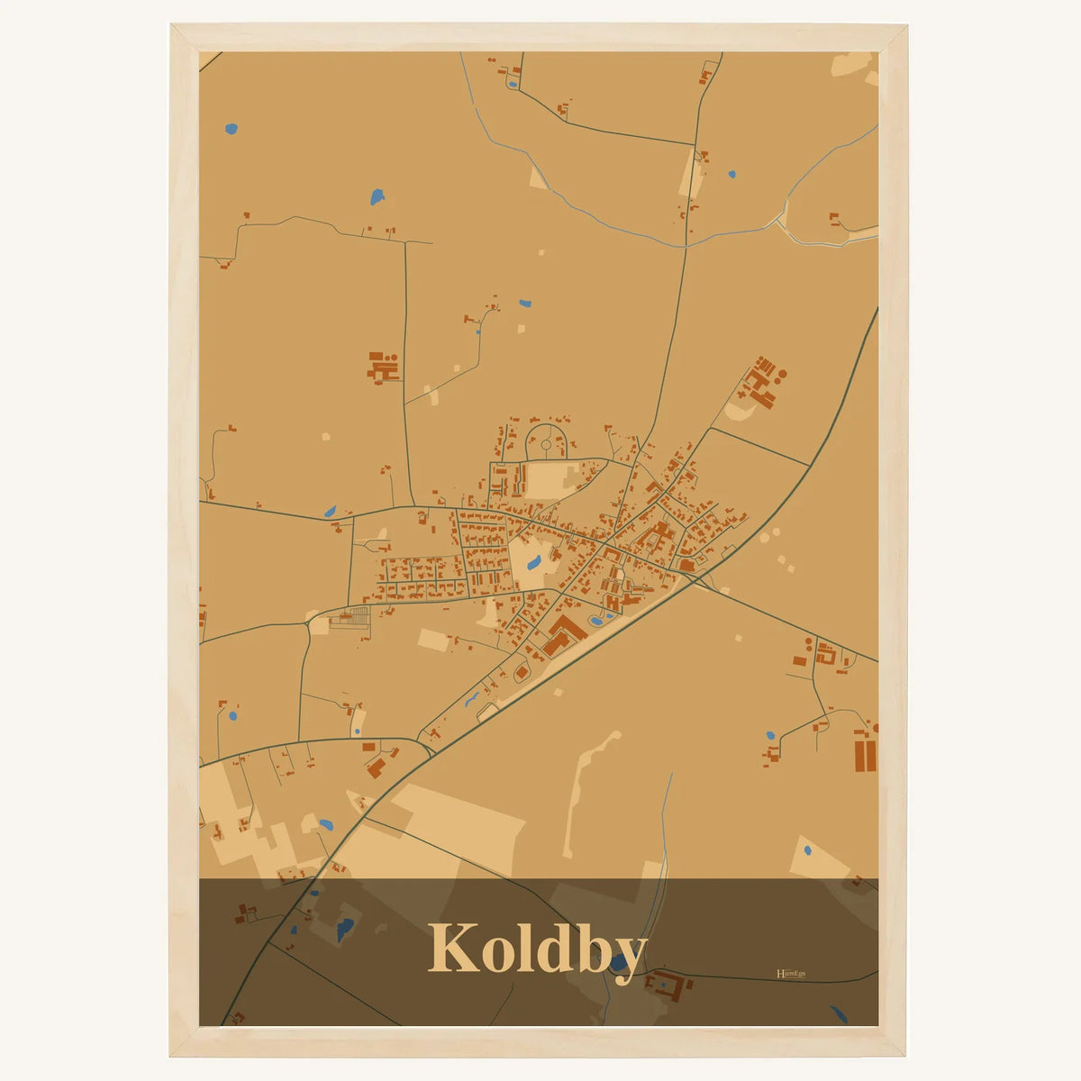 Koldby plakat – Firkantet 2026 – Lys pastel brun
