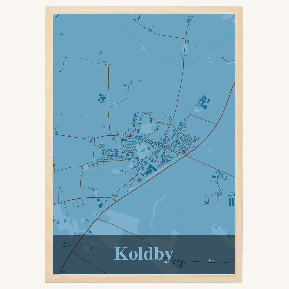 Koldby plakat – Firkantet 2026 – Lys pastel blå