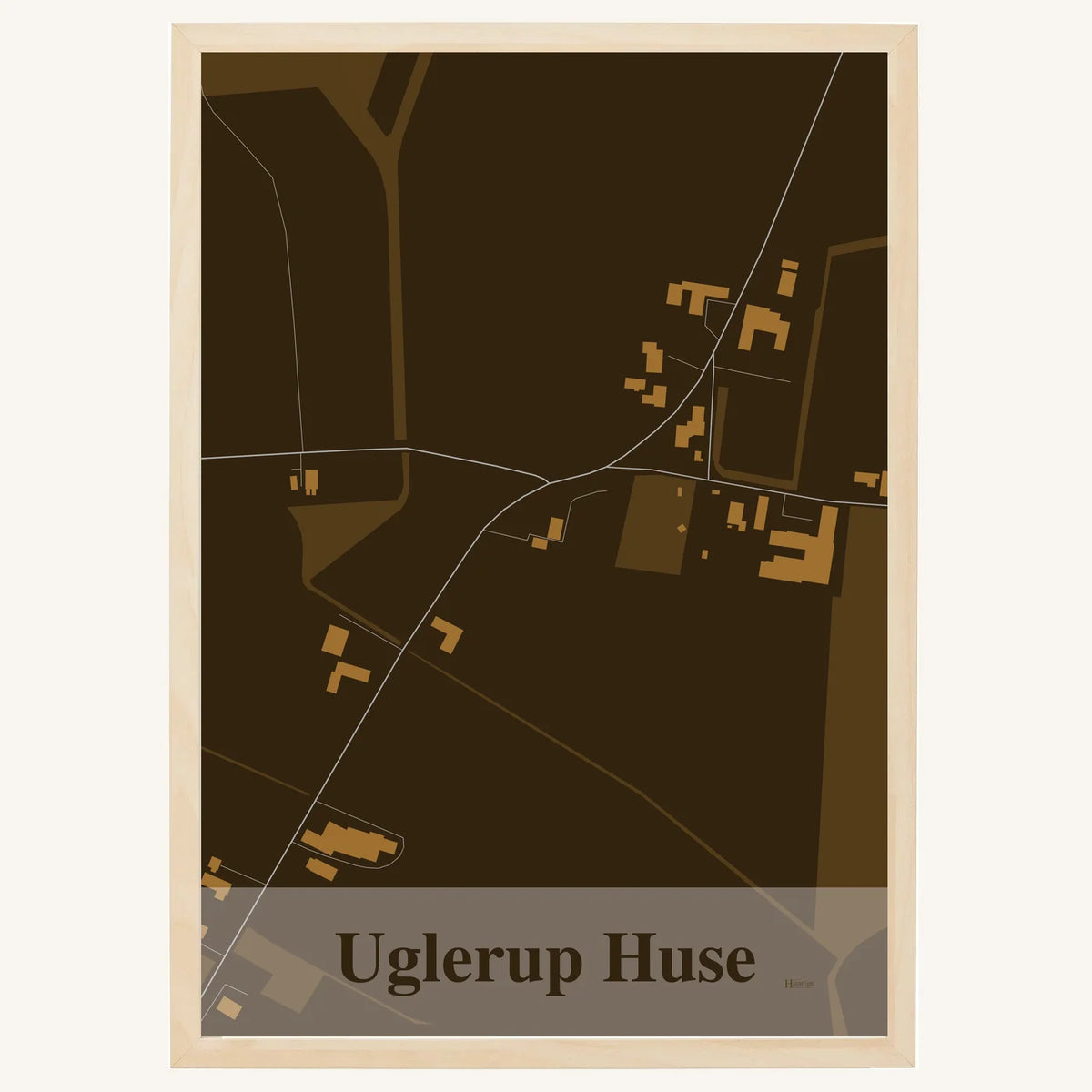 Uglerup Huse plakat – Firkantet 2026 – Mørk brun