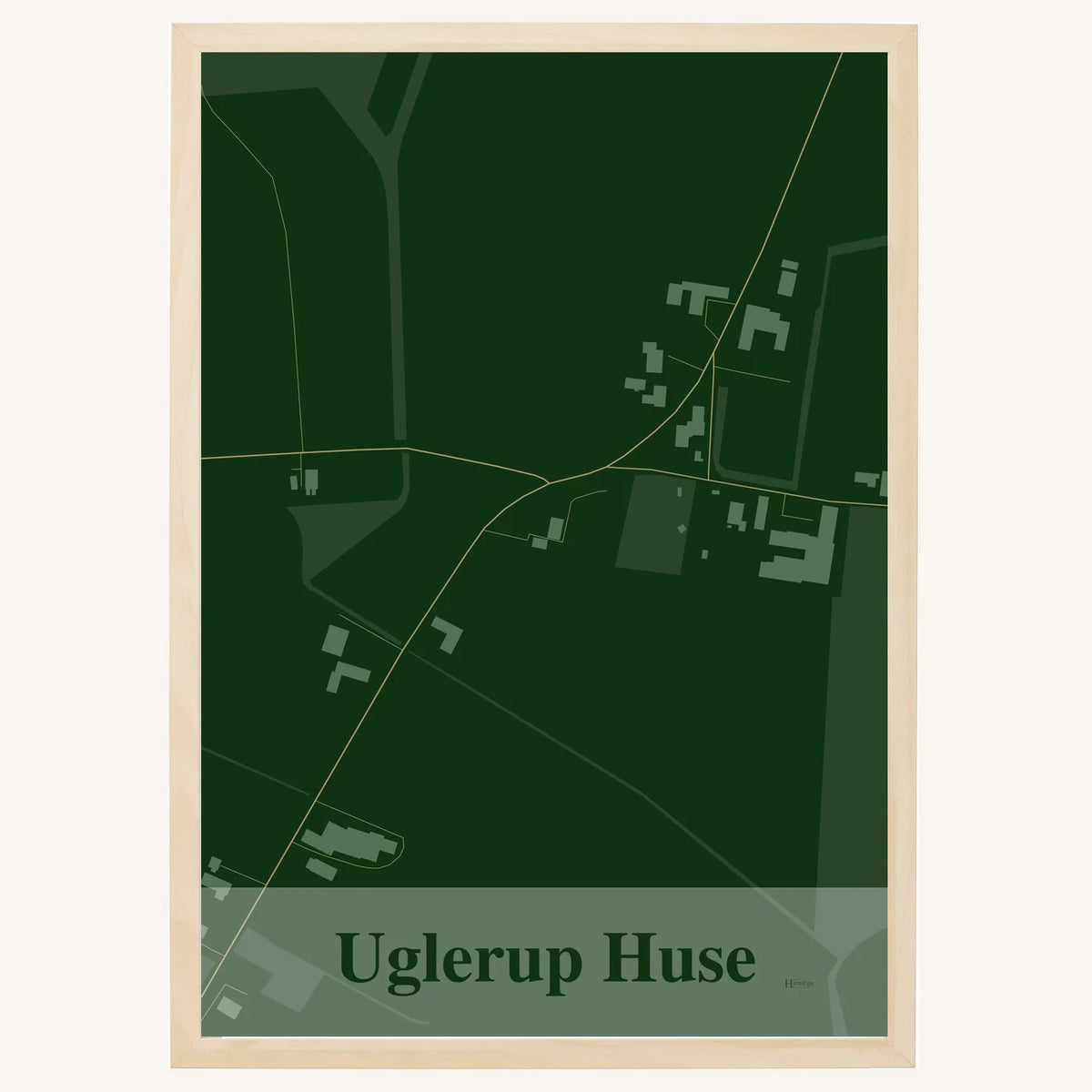 Uglerup Huse plakat – Firkantet 2026 – Mørk grøn