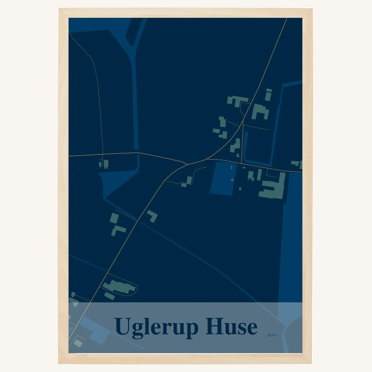 Uglerup Huse plakat – Firkantet 2026 – Mørk blå