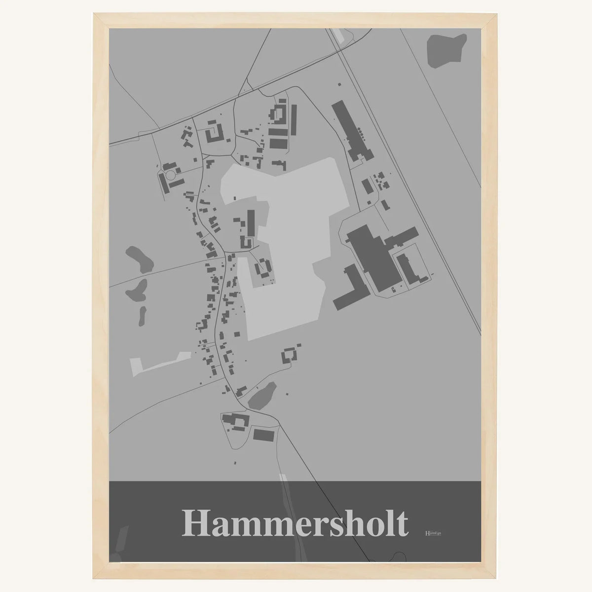 Hammersholt plakat – Firkantet 2026 – Lys pastel grå