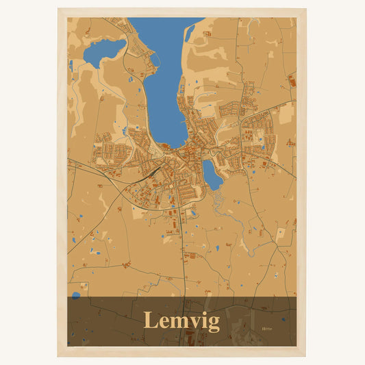 Lemvig plakat – Firkantet 2026 – Lys pastel brun