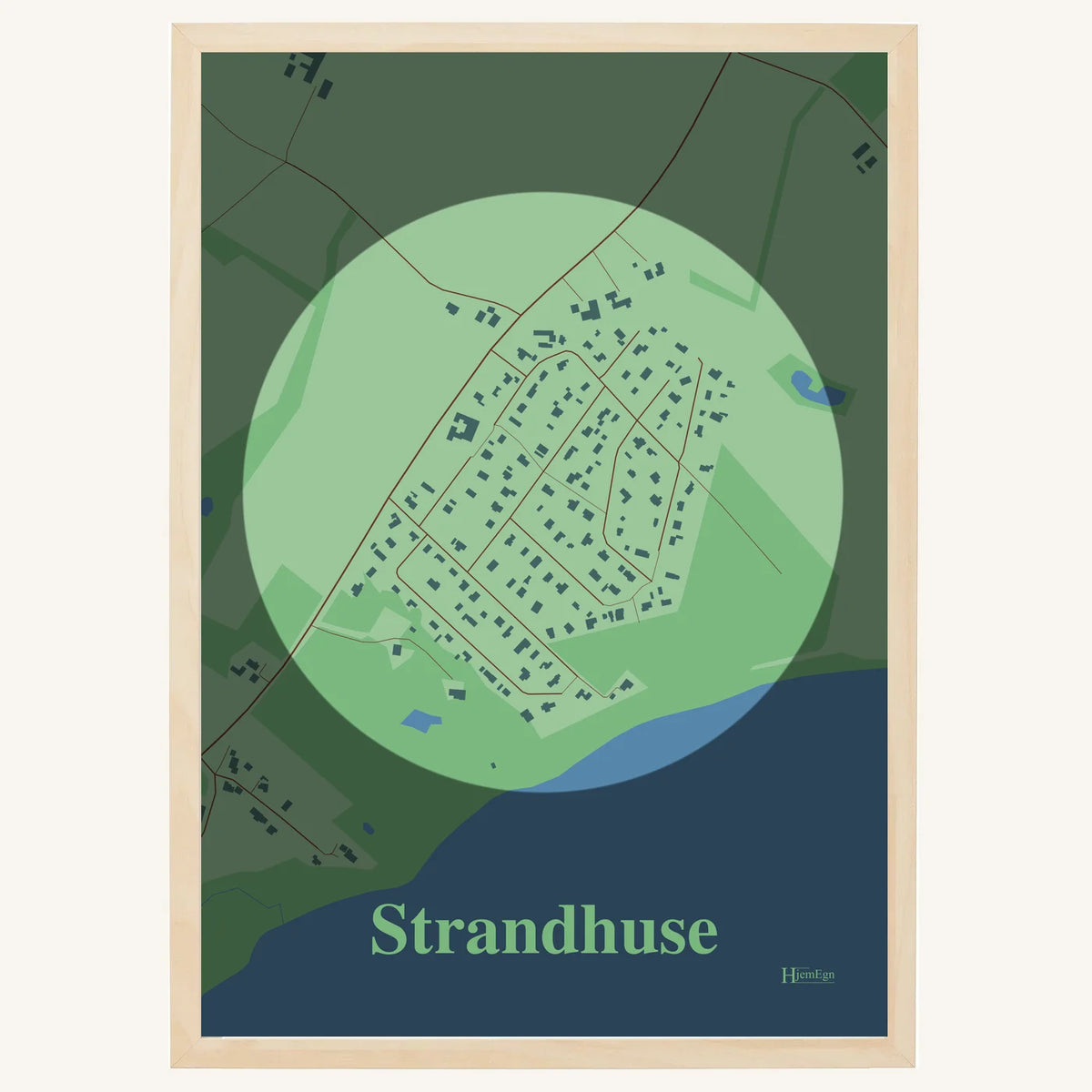 Strandhuse plakat – Centrum 2026 – Lys pastel grøn
