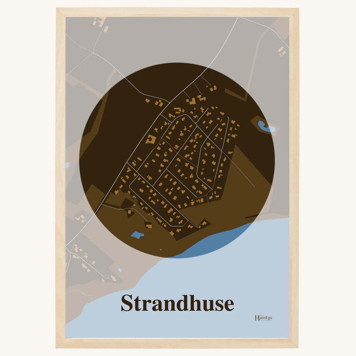 Strandhuse plakat – Centrum 2026 – Mørk brun