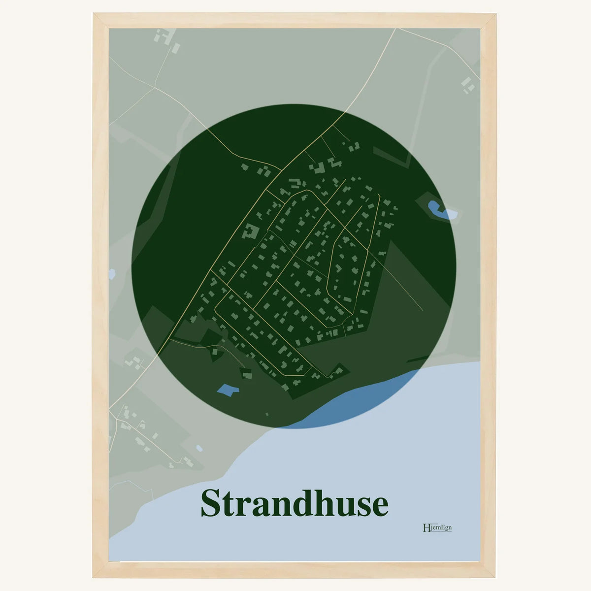 Strandhuse plakat – Centrum 2026 – Mørk grøn