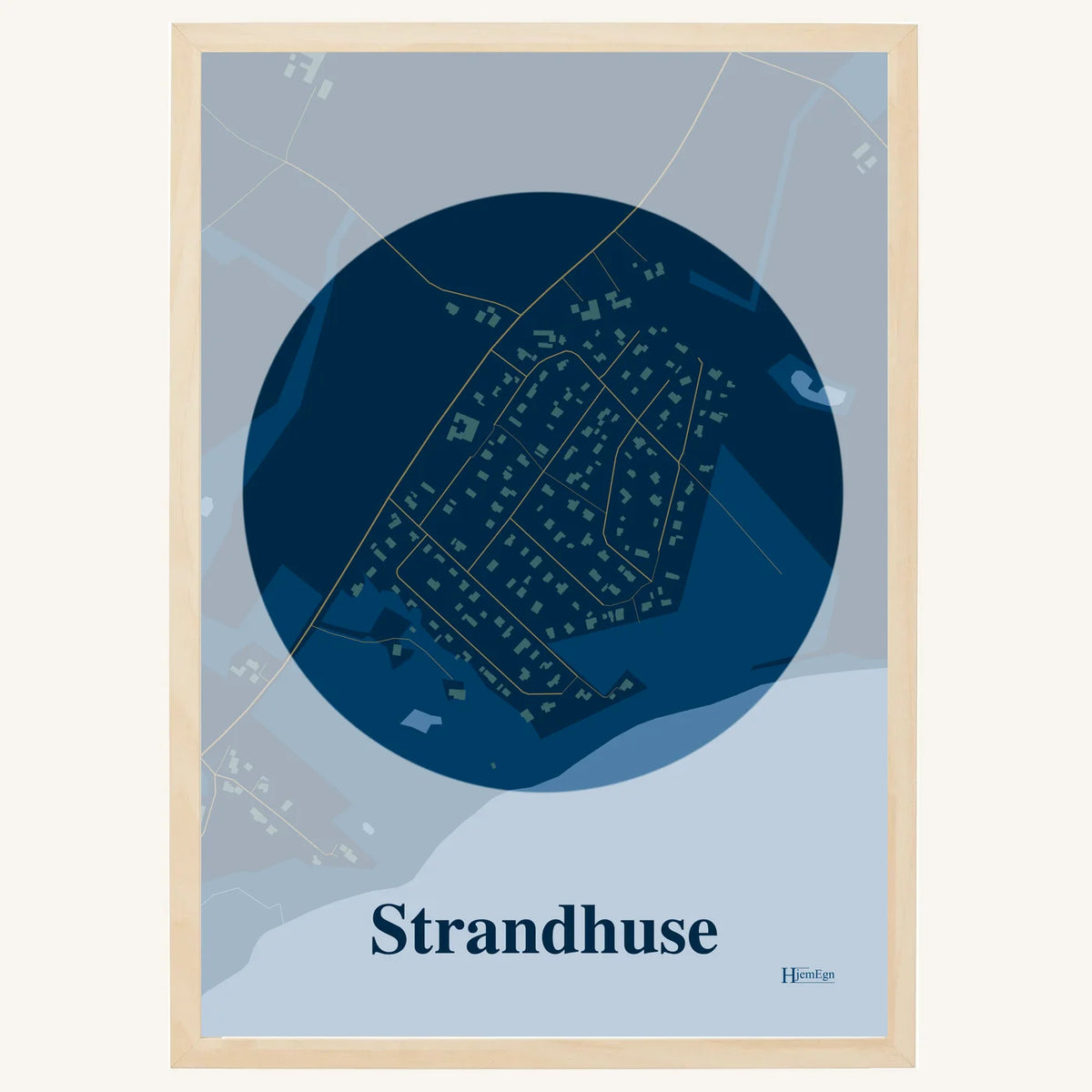 Strandhuse plakat – Centrum 2026 – Mørk blå