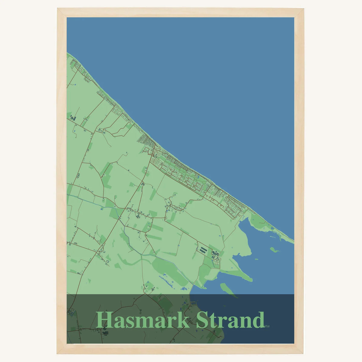 Hasmark Strand plakat – Firkantet 2026 – Lys pastel grøn