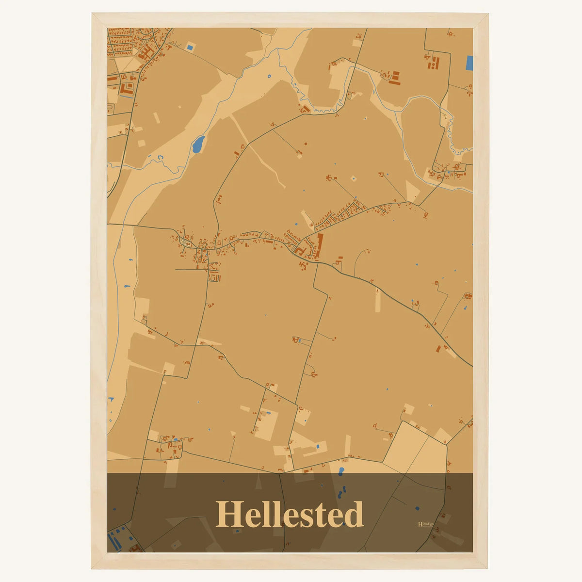 Hellested plakat – Firkantet 2026 – Lys pastel brun