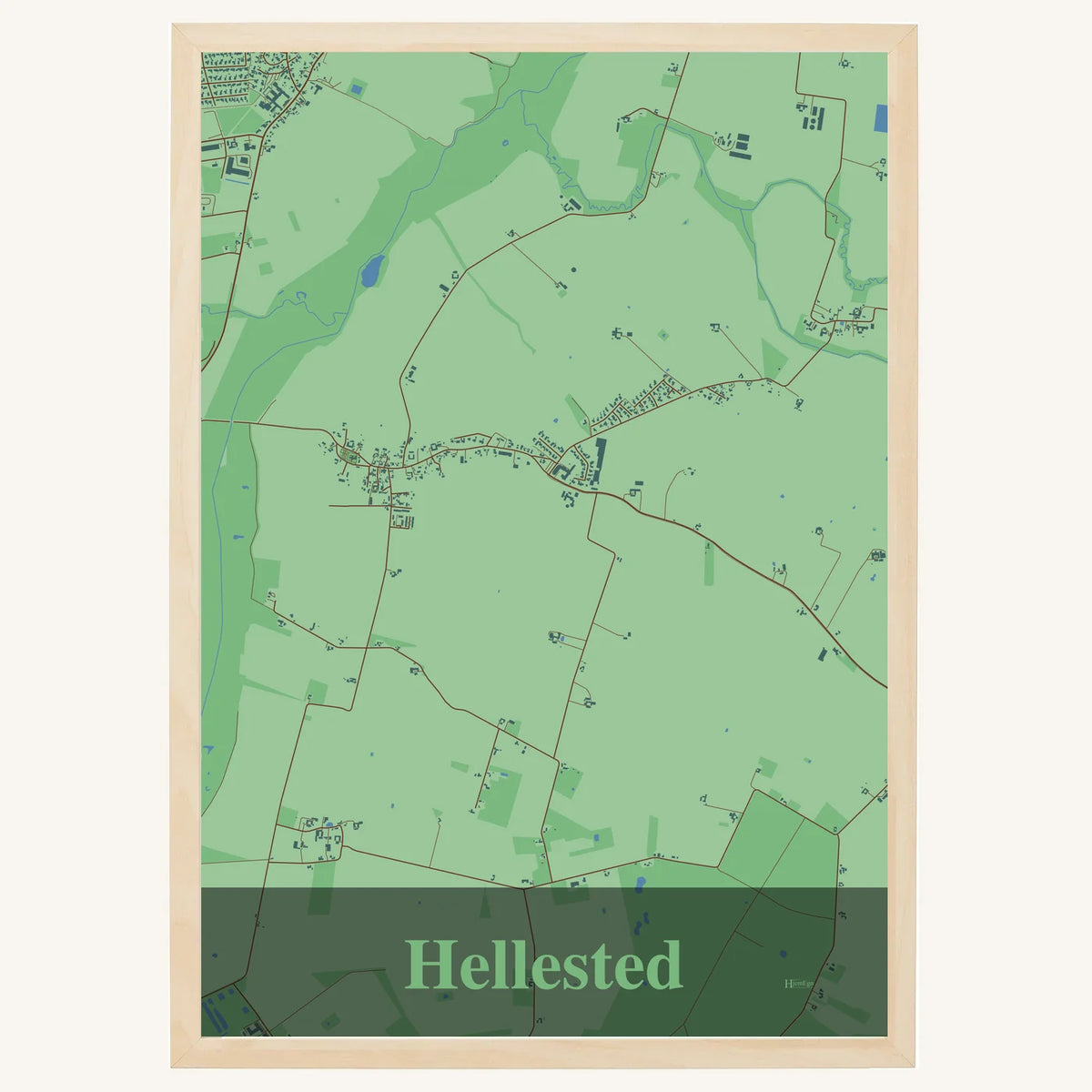 Hellested plakat – Firkantet 2026 – Lys pastel grøn