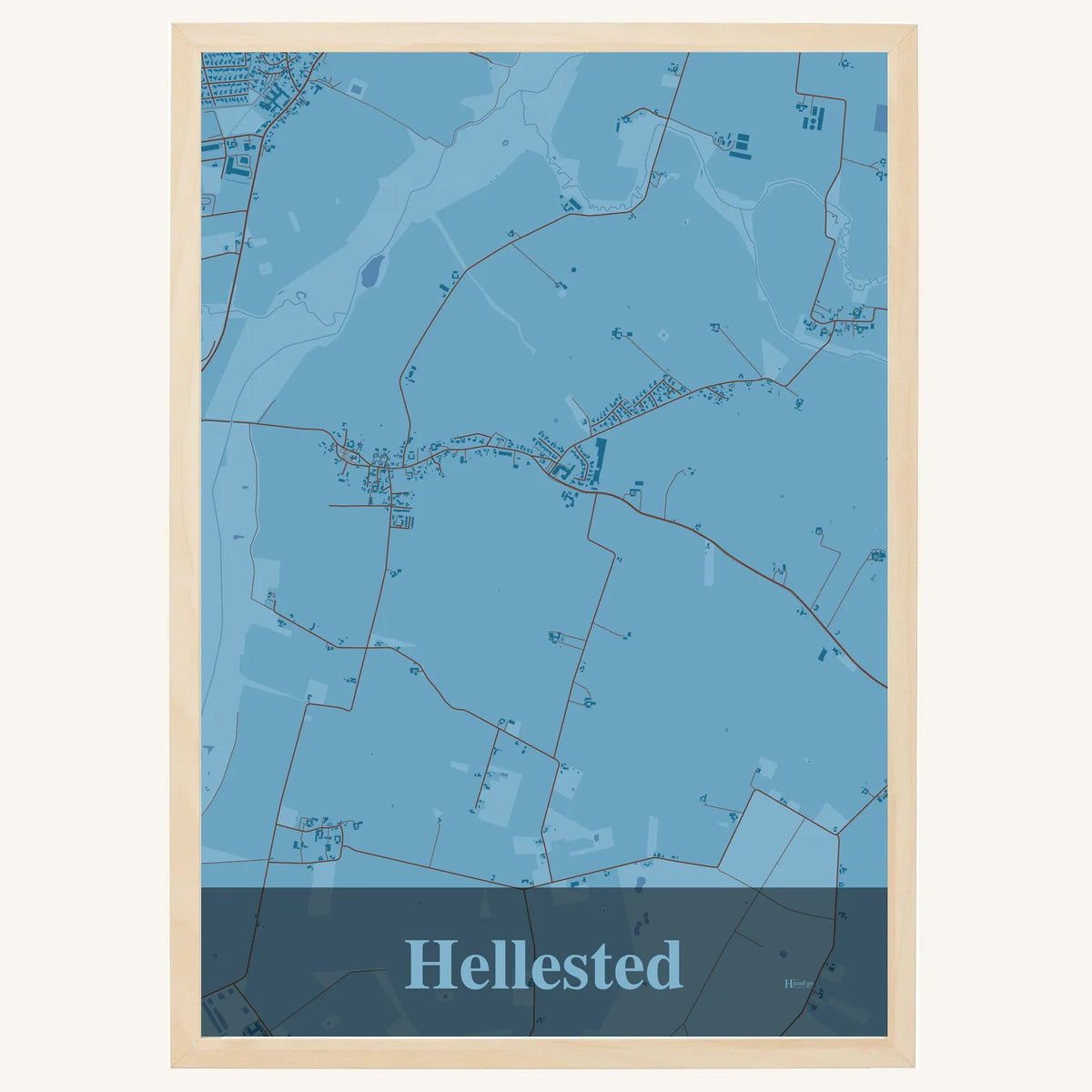 Hellested plakat – Firkantet 2026 – Lys pastel blå