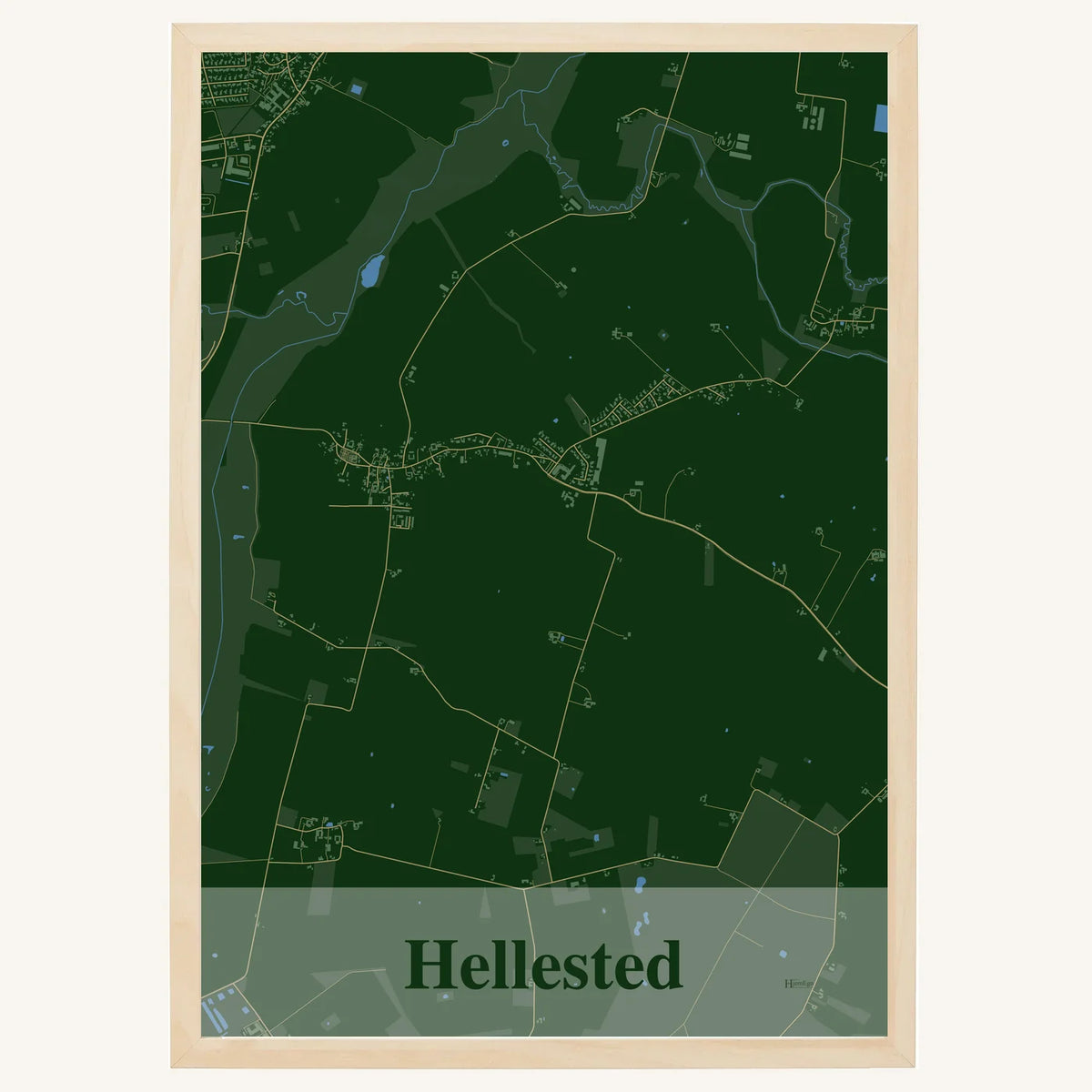 Hellested plakat – Firkantet 2026 – Mørk grøn