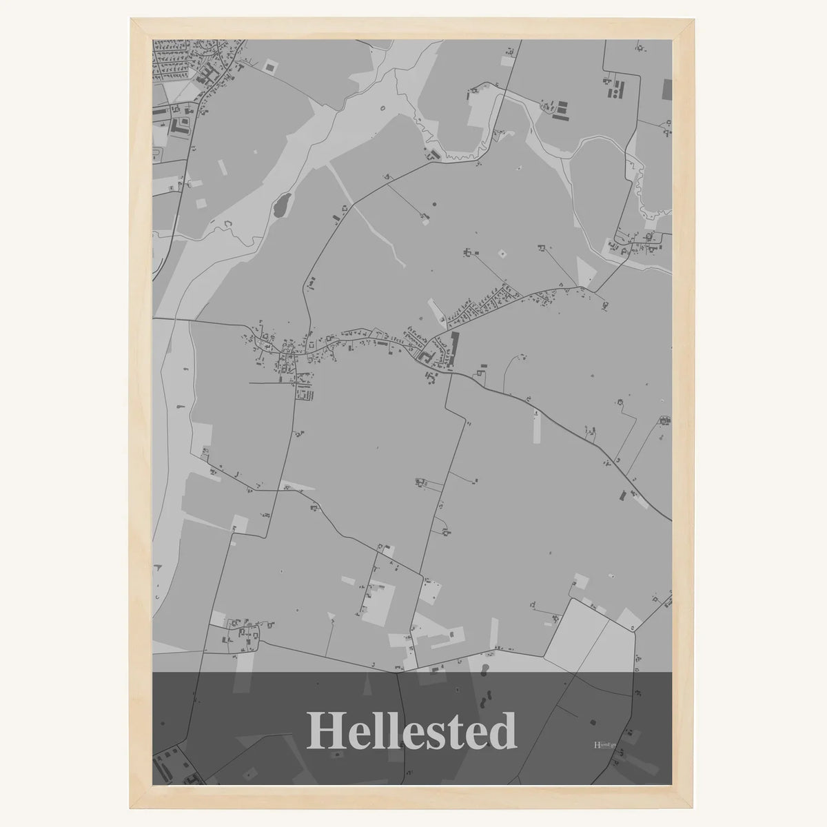 Hellested plakat – Firkantet 2026 – Lys pastel grå
