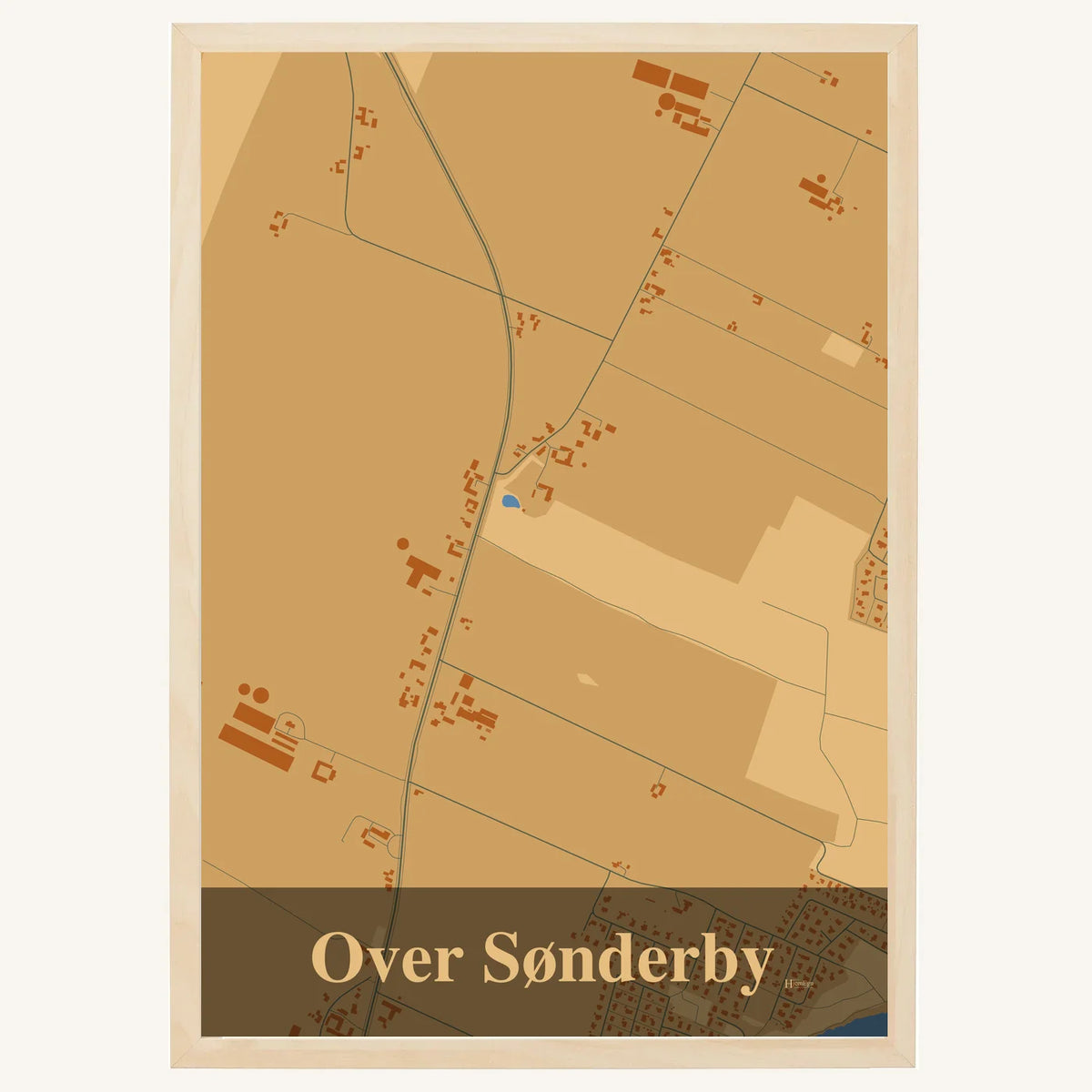 Over Sønderby plakat – Firkantet 2026 – Lys pastel brun